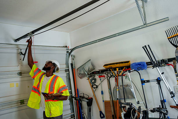 Professional Garage Door Panel Replacement technician working in Snellville, GA